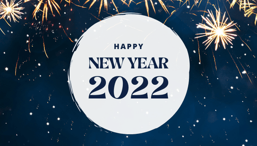 Navy Blue Simple Happy New Year