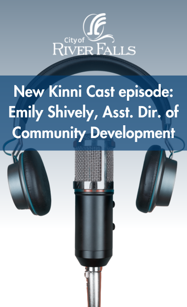 Graphic promoting the new episode with Assistant Director of Community Development Emily Shively