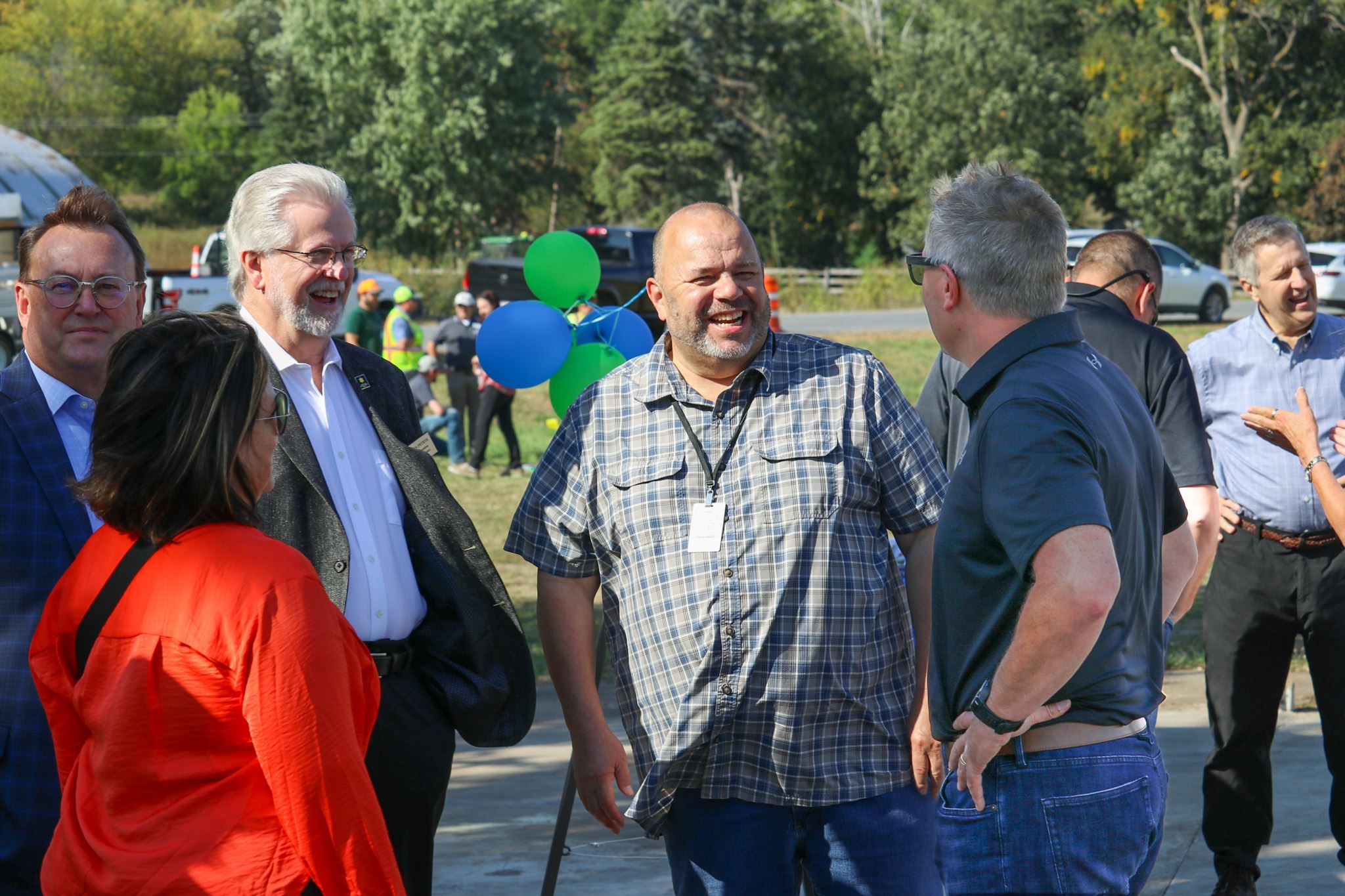 Rep. Petryk, Russ Korpela, and Rep. Zimmerman mingle after the groundbreaking ceremony